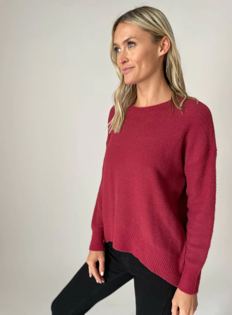 Soft Realm Sweater- Burgundy