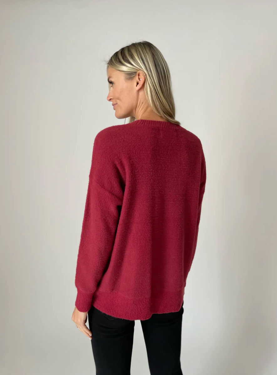 Soft Realm Sweater- Burgundy