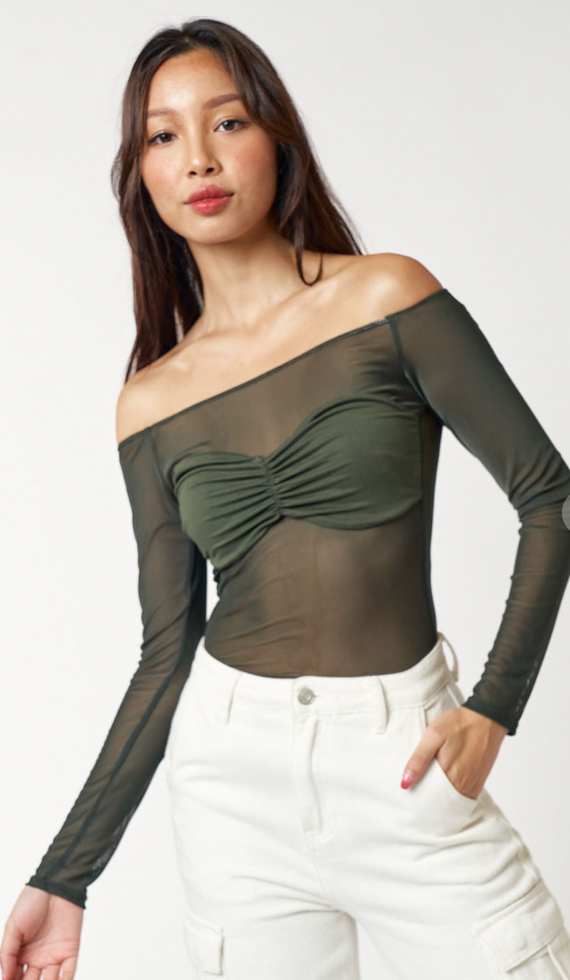 Adored By You Top - Olive