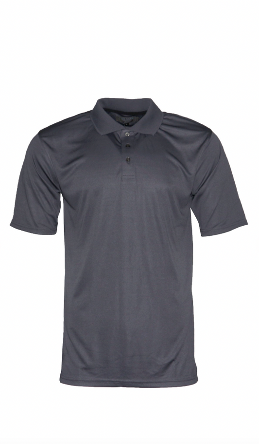 Mens Polo Button Shirt Short Sleeve - Grey