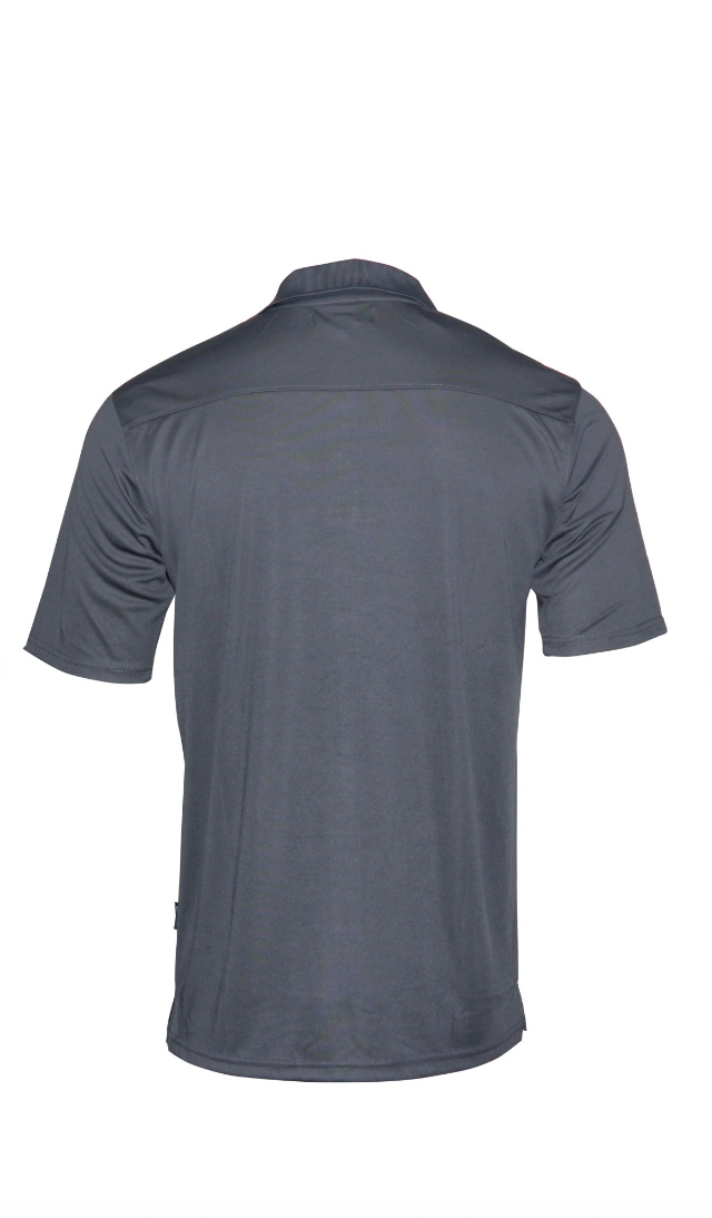 Mens Polo Button Shirt Short Sleeve - Grey