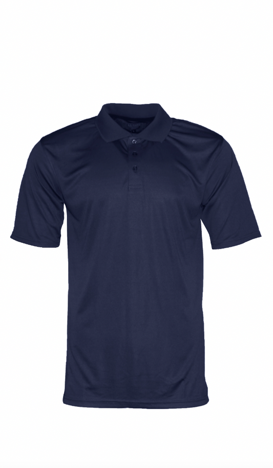 Mens Polo Button Shirt Short Sleeve - Navy