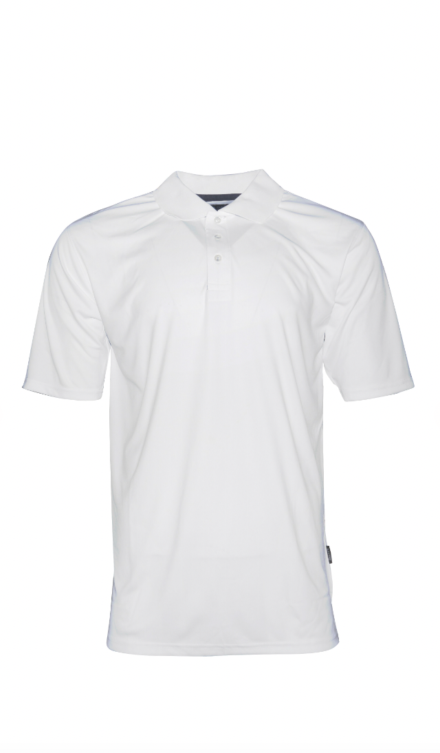 Mens Polo Button Shirt Short Sleeve - White