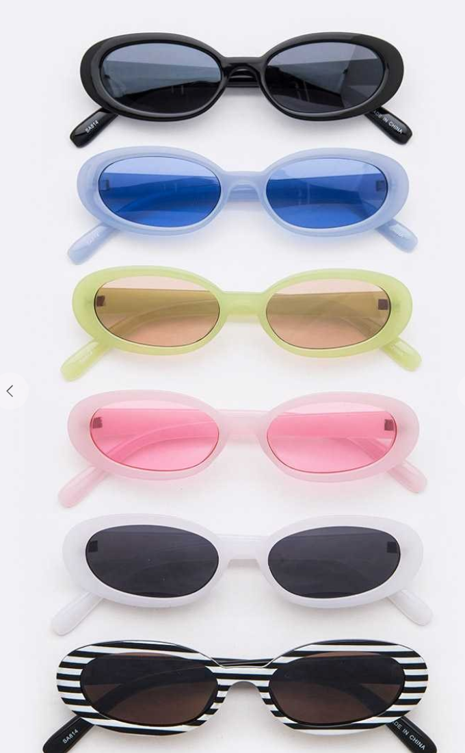 Skinny Oval Retro Sunglasses