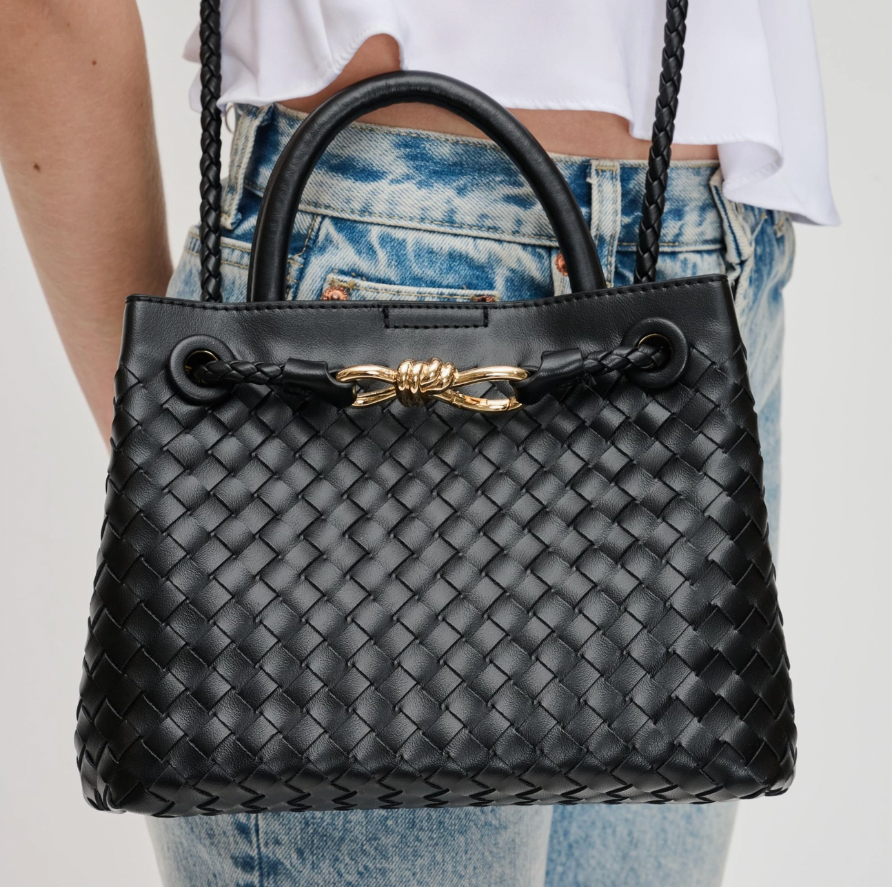 Blakely Woven Crossbody - Black