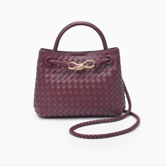 Blakely Woven Crossbody - Wine