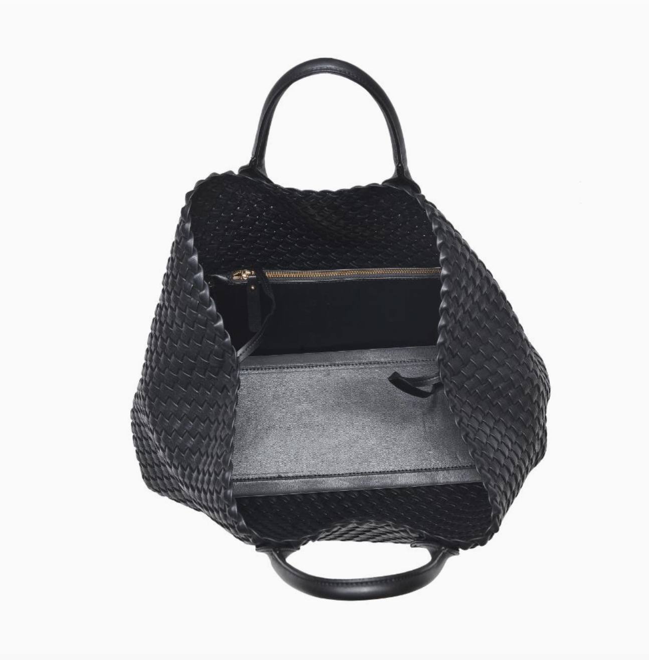 Ithaca Woven Vegan Leather Tote - Black