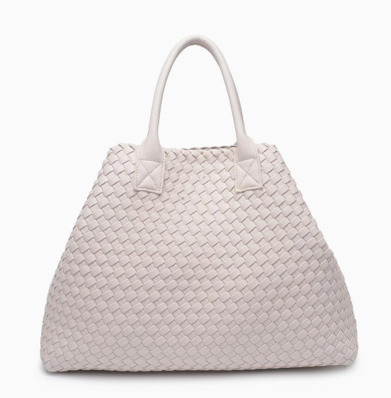 Ithaca Woven Vegan Leather Tote - Beige