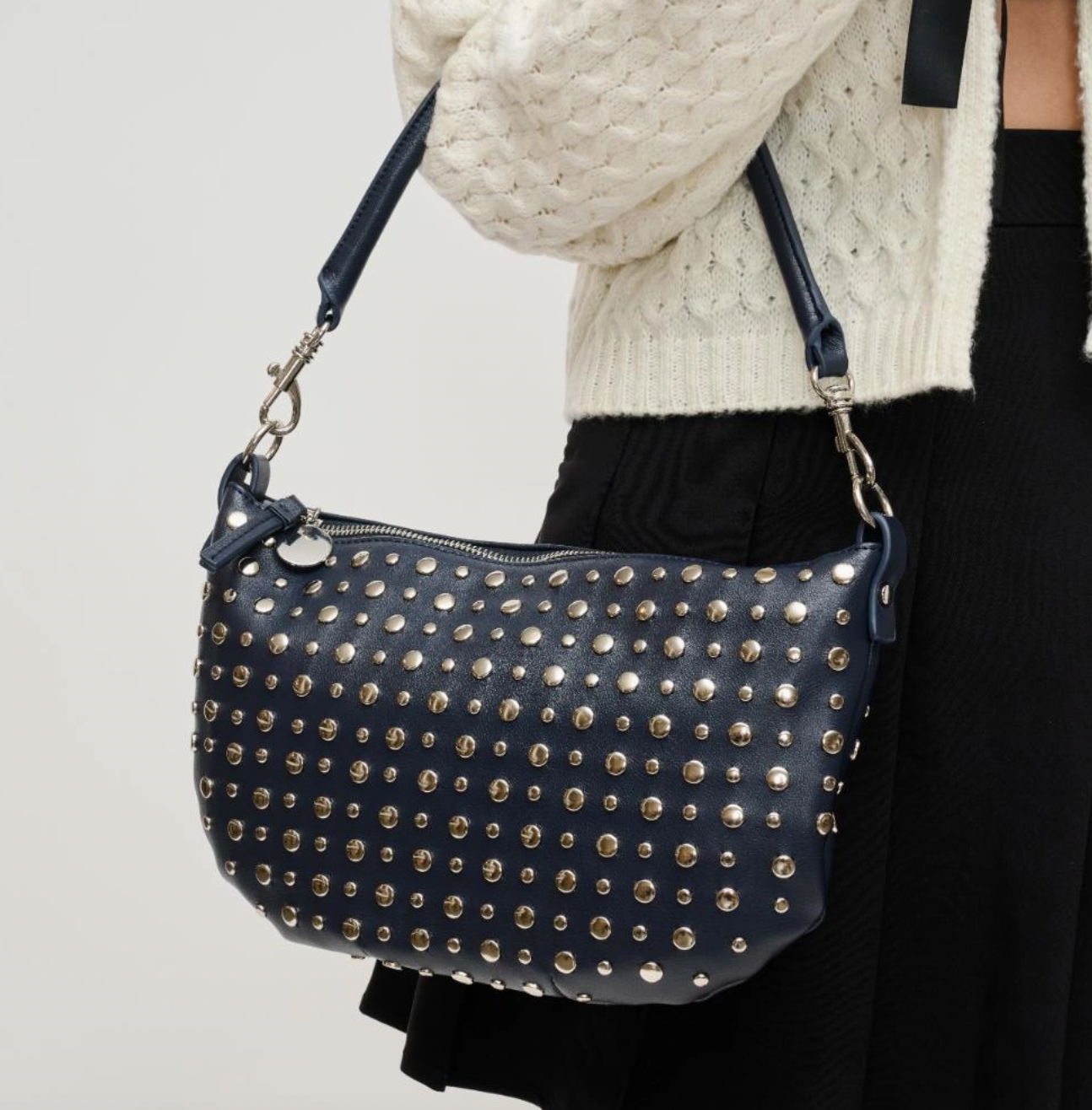 Jordan Studded Shoulder Bag - Crossbody - Black