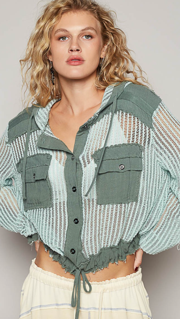 Molly Mesh Top- Sage