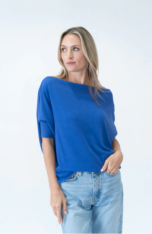 The Short Sleeve Anywhere Top - Berry Blue