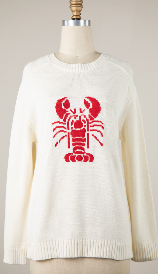 Lobster Beach Sweater - White