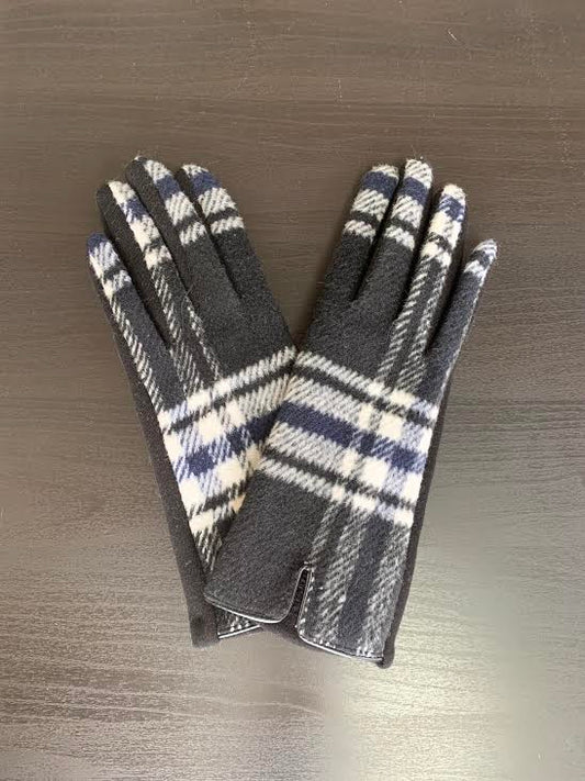 Black Plaid Gloves