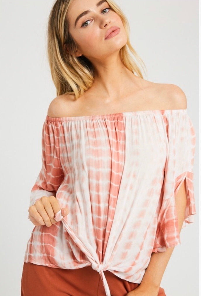 Tie Dye Off The Shoulder Top